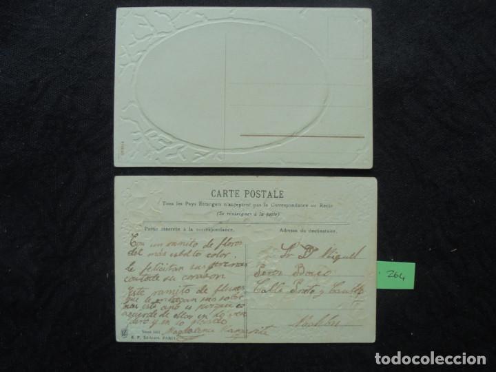 Postales: 2 Postales prin. 1900  en relieve - Foto 2