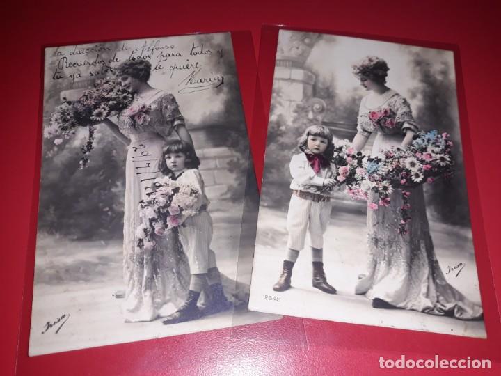 Postales: Serie 2 Postales 1912 Escritas y Selladas - Foto 1