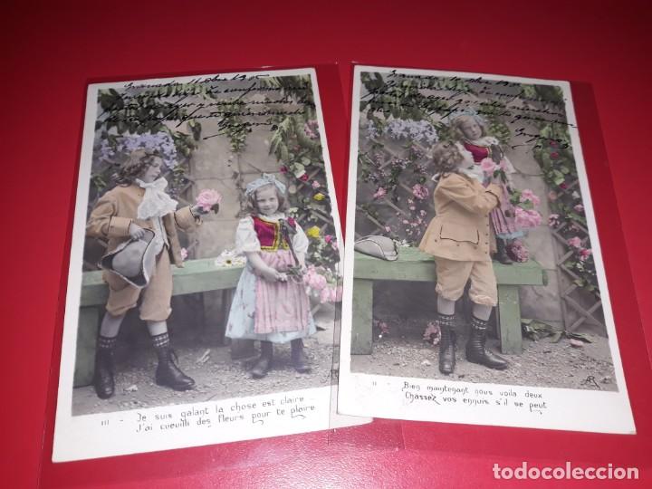 Postales: Serie 2 Postales 1905 Escritas y Selladas - Foto 1