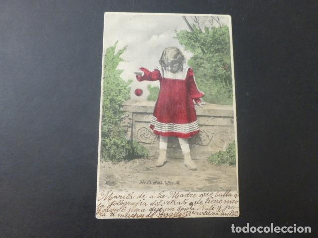 Postales: NI&Ntilde;A CON PELOTA POSTAL - Foto 1