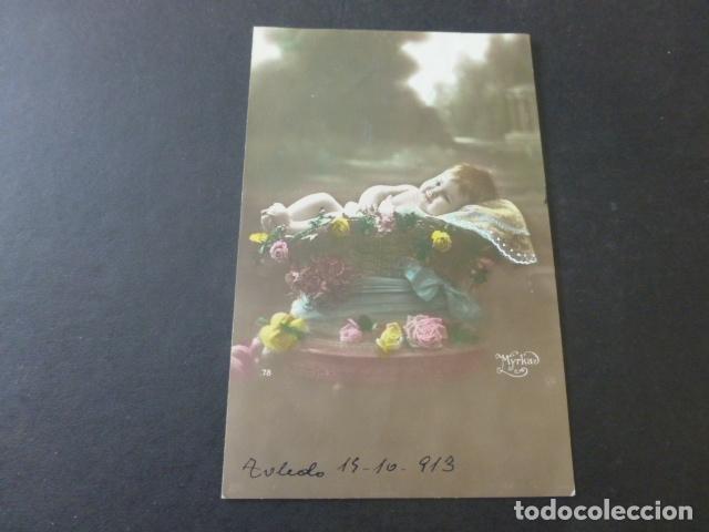 Postales: NI&Ntilde;O EN CANASTILLA POSTAL - Foto 1