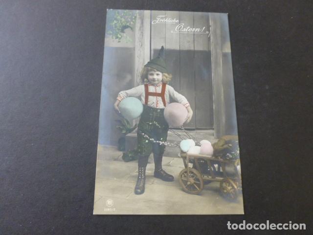 Postales: NI&Ntilde;O CON HUEVOS DE PASCUA POSTAL - Foto 1