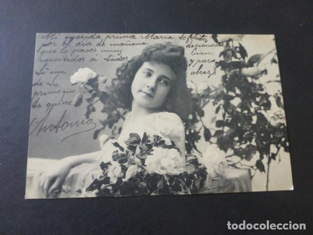 Postales: NI&Ntilde;A CON FLORES POSTAL - Foto 1