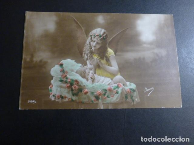 Postales: BEBE CON &Aacute;NGEL POSTAL - Foto 1