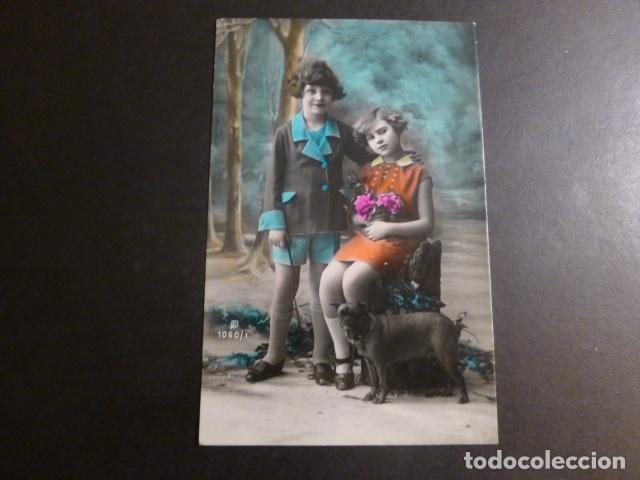 Postales: NI&Ntilde;OS CON PERRO POSTAL - Foto 1