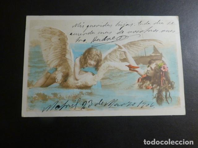 Postales: NI&Ntilde;AS CON CISNE POSTAL - Foto 1