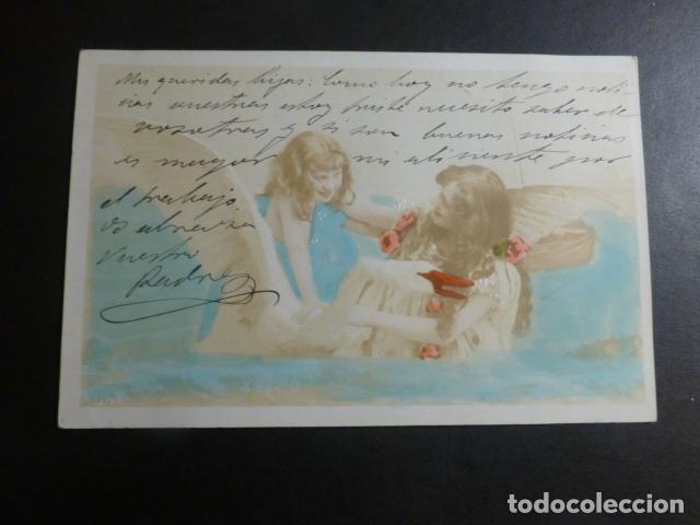 Postales: NI&Ntilde;AS CON CISNE POSTAL - Foto 1