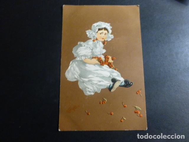 Postales: NI&Ntilde;A CON CEREZAS POSTAL - Foto 1