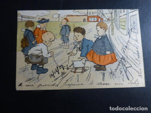 Postales: NI&Ntilde;OS JUGANDO POSTAL ILUSTRADA - Foto 1