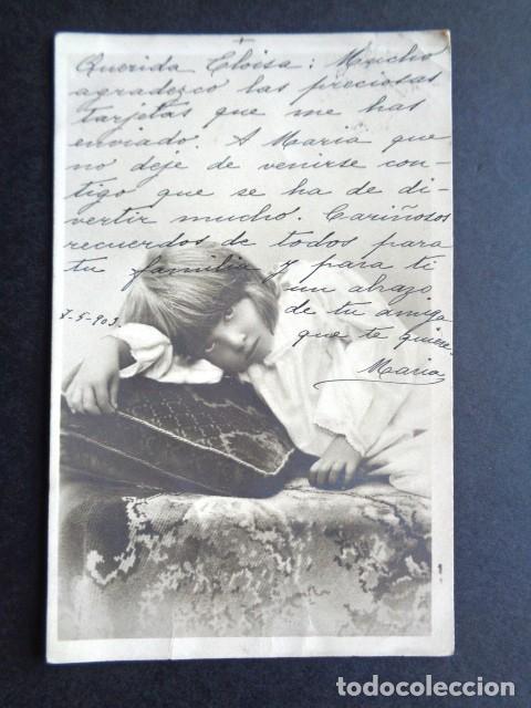 Postales: POSTAL NI&Ntilde;A. CIRCULADA. A&Ntilde;O 1903. - Foto 1