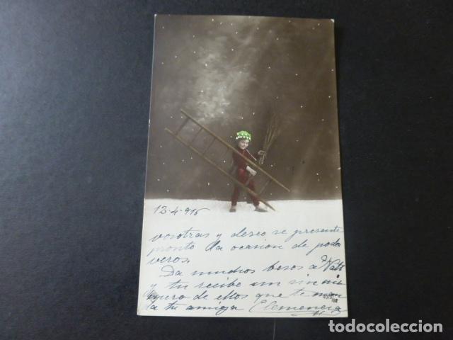 Postales: NI&Ntilde;O CON ESCALERA POSTAL - Foto 1