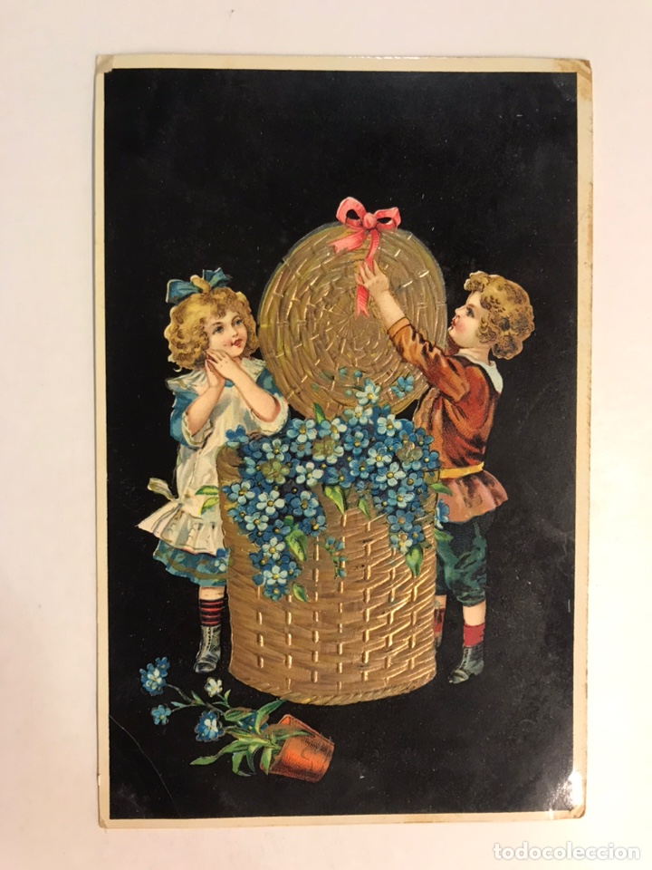 Postkarten: POSTAL MODERNISTA, Ni&ntilde;os. Con relieves y colores met&aacute;lizados. Edic: Jmport. Germany (a.1913)