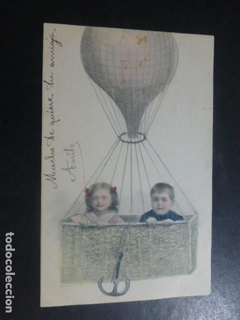 Postales: NI&Ntilde;OS EN GLOBO POSTAL - Foto 1