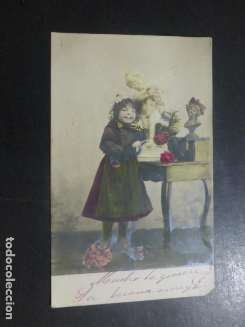 Postales: NI&Ntilde;A CON ESCULTURA POSTAL - Foto 1