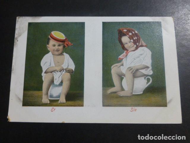 Postales: NI&Ntilde;OS EN ORINALES POSTAL - Foto 1