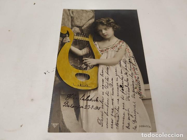 Postales: POSTAL NI&Ntilde;A CON HARPA - Foto 1