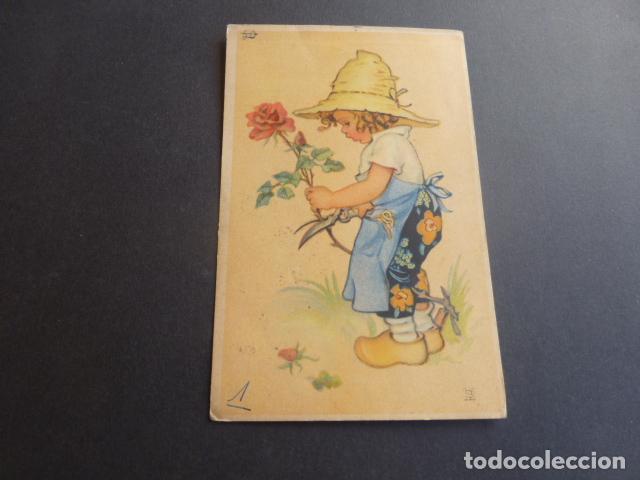 Postales: NI&Ntilde;O CON ROSAS POSTAL - Foto 1