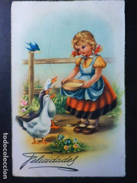 Postales: NI&Ntilde;A Y PATOS POSTAL - Foto 1