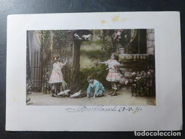 Postales: NI&Ntilde;OS CON PALOMAS POSTAL - Foto 1
