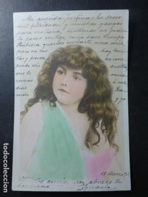 Postales: NI&Ntilde;A CON MELENA POSTAL - Foto 1