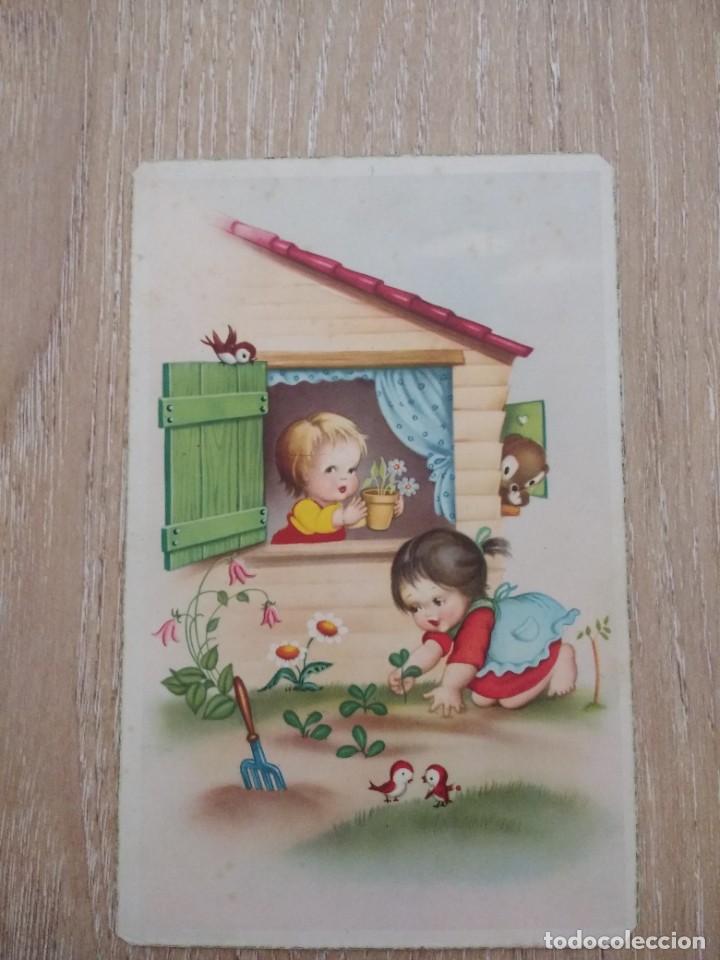 Postales: ANTIGUA POSTAL &laquo;NI&Ntilde;AS JARDINERAS&raquo; - Foto 1
