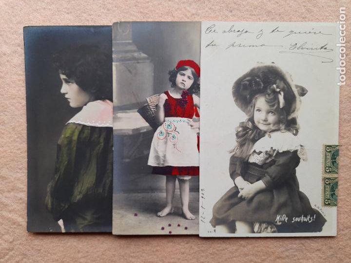 Postales: Lote de 3 Postales antiguas de Ni&ntilde;as. - Foto 1