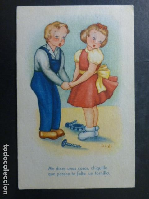 Postales: NI&Ntilde;OS ENAMORADOS POSTAL - Foto 1