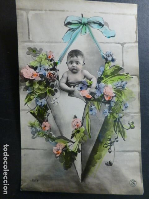 Postales: NI&Ntilde;O CON FLORES POSTAL - Foto 1