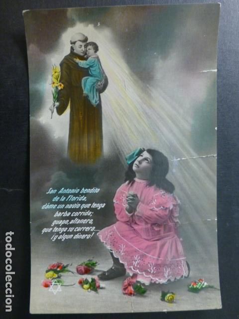Postales: NI&Ntilde;A CON SAN ANTONIO POSTAL - Foto 1