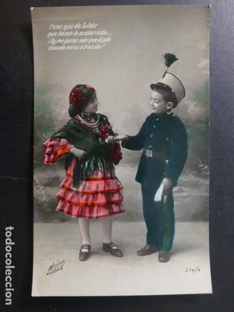 Postales: GITANA Y MILITAR POSTAL - Foto 1