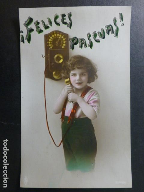 Postales: NI&Ntilde;A CON TEL&Eacute;FONO POSTAL - Foto 1