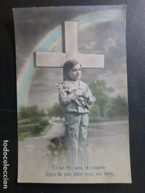 Postales: NI&Ntilde;O CON CRUZ POSTAL - Foto 1