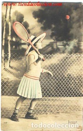 Postales: Ni&ntilde;a jugando al tenis - Foto 1