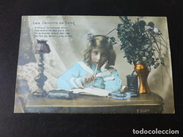 Postales: NI&Ntilde;A HACIENDO DEBERES POSTAL - Foto 1
