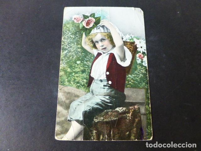 Postales: NI&Ntilde;O CON FLORES POSTAL - Foto 1