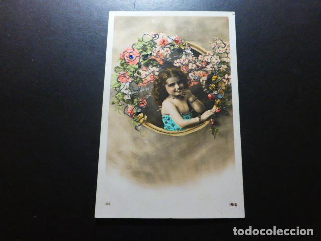 Postales: NI&Ntilde;A CON FLORES POSTAL - Foto 1
