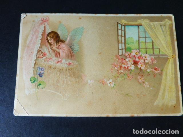 Postales: NI&Ntilde;O CON ANGEL DE LA GUARDA POSTAL - Foto 1