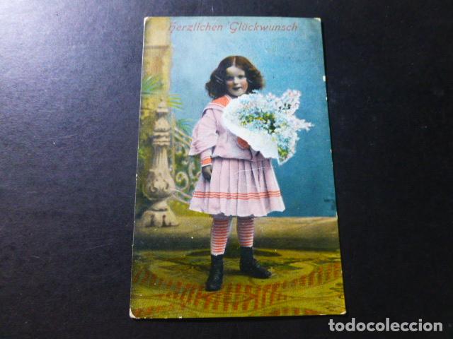 Postales: NI&Ntilde;A CON FLORES POSTAL - Foto 1