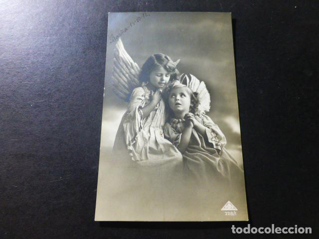 Postales: NI&Ntilde;A CON ANGEL DE LA GUARDA POSTAL - Foto 1