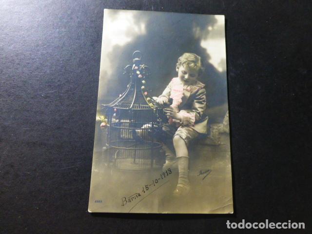 Postales: NI&Ntilde;O CON JAULA POSTAL - Foto 1