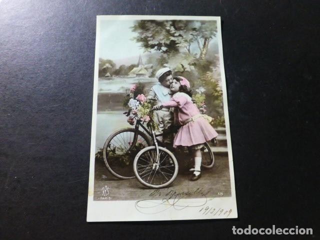 Postales: NI&Ntilde;OS CON BICICLETAS POSTAL - Foto 1