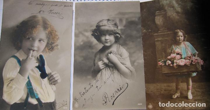 Postales: 3 ANTIGUAS POSTALES RETRATOS INFANTILES. CIRCULADAS 1915. 9X14 CM.