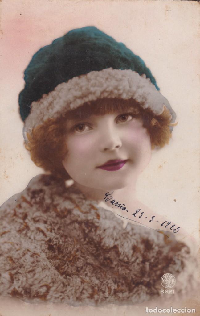 Postales: ni&ntilde;a con gorro coloreada fecha 1923 - Foto 1