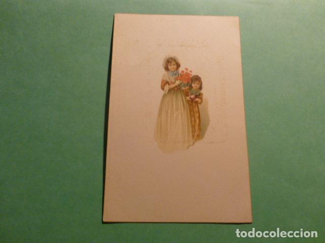Postales: NI&Ntilde;AS CON FLORES POSTAL - Foto 1