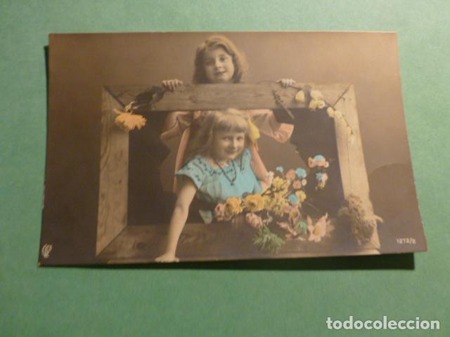 Postales: NI&Ntilde;OS CON FLORES POSTAL - Foto 1