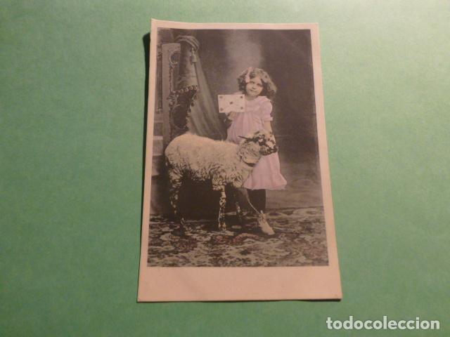 Postales: NI&Ntilde;A CON OVEJA POSTAL - Foto 1