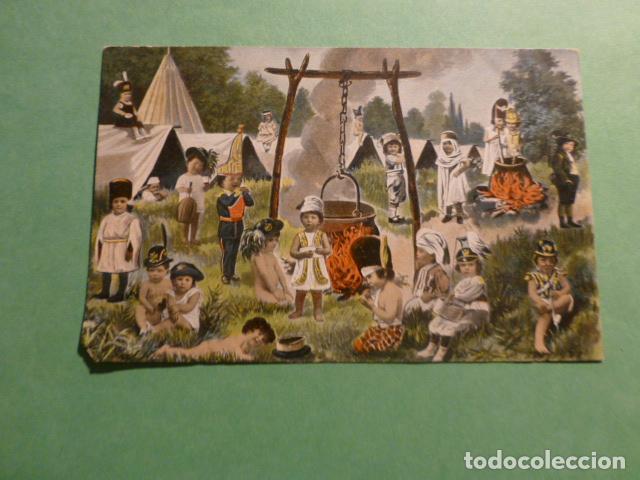Postales: NI&Ntilde;OS EN CAMPAMENTO POSTAL - Foto 1