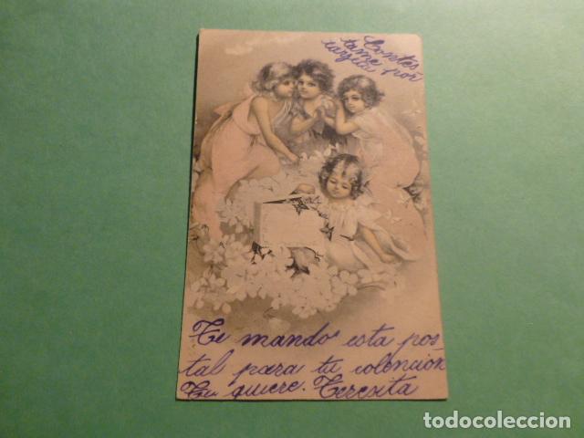 Postales: NI&Ntilde;OS CON FLORES POSTAL - Foto 1