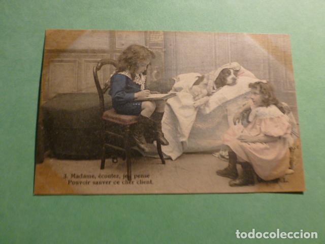 Postales: NI&Ntilde;OS CON PERRO POSTAL - Foto 1