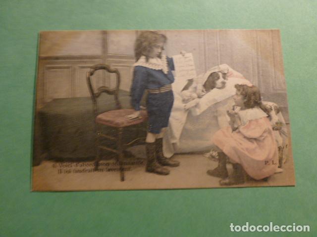 Postales: NI&Ntilde;OS CON PERRO POSTAL - Foto 1